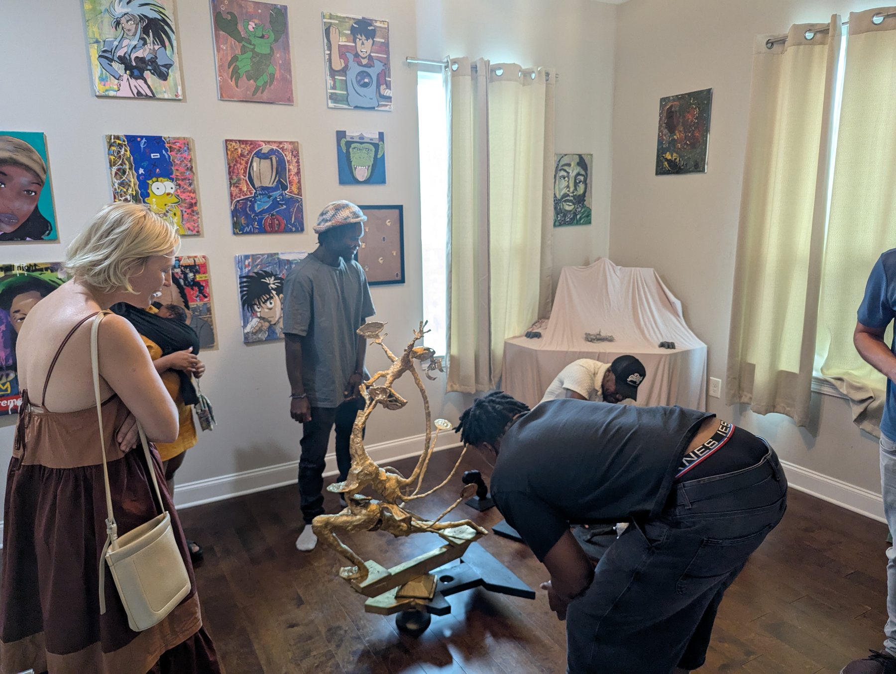 Sculpture displayed inside Rosser Gallery in New Orleans